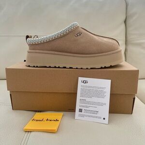 NEW UGG Tazz platform slipper Sand Womens 8 1122553 Clog Mules Shoes